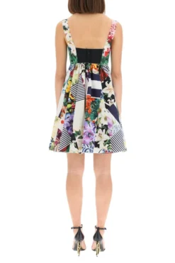 Dolce & Gabbana Patchwork Flared Mini Dress - Multi -Cheap Vestureo Store 2f9443d01b0975531dc95b597a308047