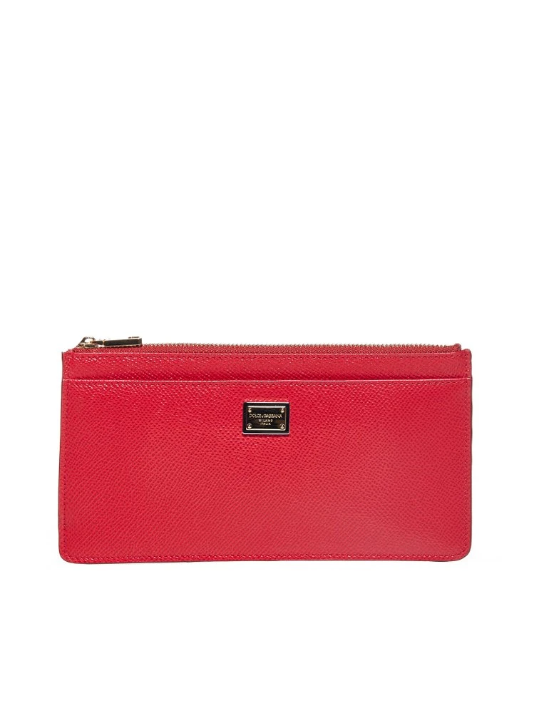 ( New Season ) Dolce & Gabbana Logo Plaque Large Cardholder - Red 1 ( New Season ) Dolce & Gabbana Logo Plaque Large Cardholder - Red