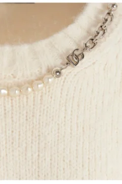 Dolce & Gabbana Necklace Detail Knit Jumper - White -Cheap Vestureo Store 2fe4eb4d6d5e123b6c8cbed9dd876a8e