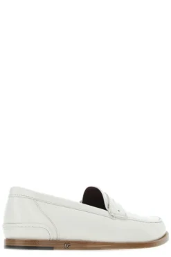 Dolce & Gabbana Logo Plaque Penny Loafers - White -Cheap Vestureo Store 30ec3495e090c4bee3dd1f72dba6256f