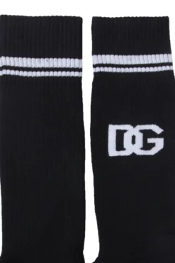 ( New Season ) Dolce & Gabbana Logo Intarsia Socks - Black -Cheap Vestureo Store 30f81f51d6143758c5188e6cc024de35