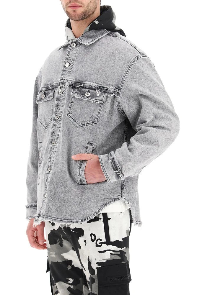 Dolce & Gabbana Pocket Detail Denim Jacket - Grey 4 Dolce & Gabbana Pocket Detail Denim Jacket - Grey - Image 4