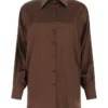 ( New Season ) Dolce & Gabbana Buttoned Long-Sleeved Shirt - Brown