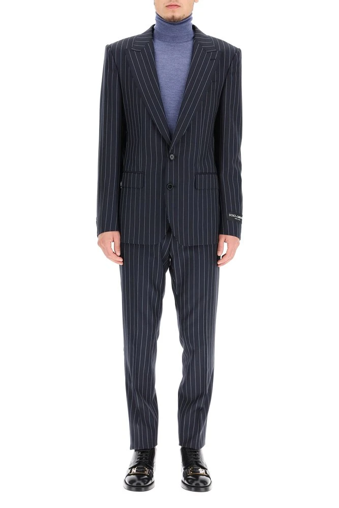 Dolce & Gabbana Pinstripe Single Breasted Two-Piece Suit - Navy 2 Dolce & Gabbana Pinstripe Single Breasted Two-Piece Suit - Navy - Image 2