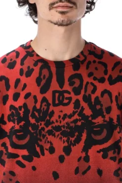 ( New Season ) Dolce & Gabbana Animal Printed T-Shirt - Red -Cheap Vestureo Store 318ae42825c534d96920ad240201723b