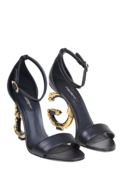 ( New Season ) Dolce & Gabbana Devotion Heeled Sandals - Black -Cheap Vestureo Store 31978cac24c1534fc04b995eaf55322a