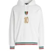 ( New Season ) Dolce & Gabbana Logo Plaque Drawstring Hoodie - White