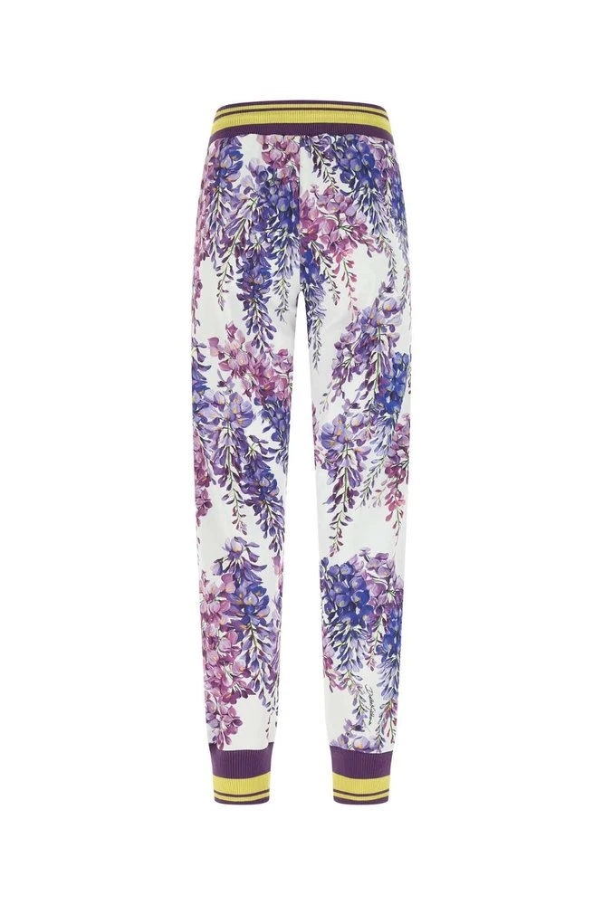 ( New Season ) Dolce & Gabbana Floral Printed Drawstring Joggers - Multi 2 ( New Season ) Dolce & Gabbana Floral Printed Drawstring Joggers - Multi - Image 2