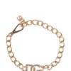( New Season ) Dolce & Gabbana Embellished Logo Chain Choker - Gold