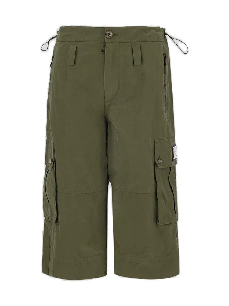 ( New Season ) Dolce & Gabbana Logo Patch Cargo Shorts - Green 1 ( New Season ) Dolce & Gabbana Logo Patch Cargo Shorts - Green