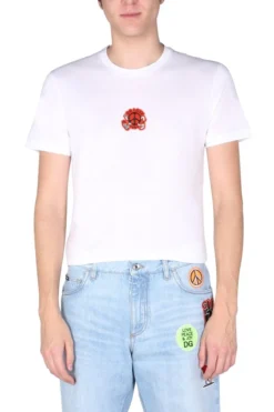 ( New Season ) Dolce & Gabbana Logo Patch T-Shirt - White