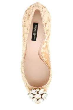 ( New Season ) Dolce & Gabbana Taormina Lace Embellished Pumps - Beige -Cheap Vestureo Store 32b7e1b69b28046ec6e0aceb7632637a