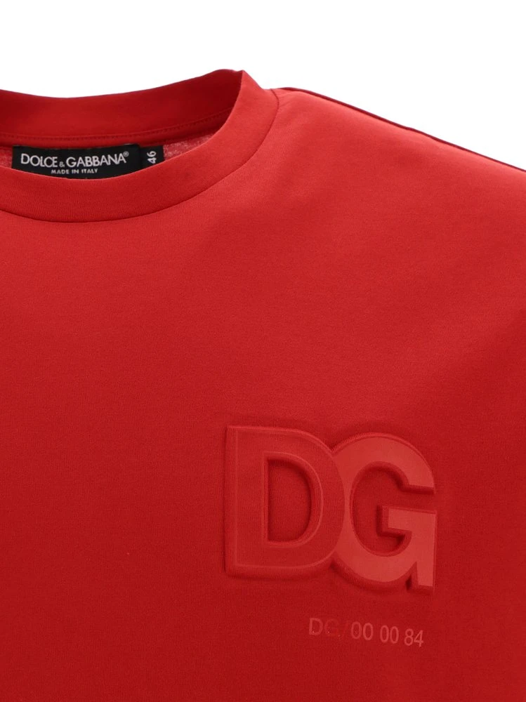 ( New Season ) Dolce & Gabbana Logo Detailed T-Shirt - Red 3 ( New Season ) Dolce & Gabbana Logo Detailed T-Shirt - Red - Image 3