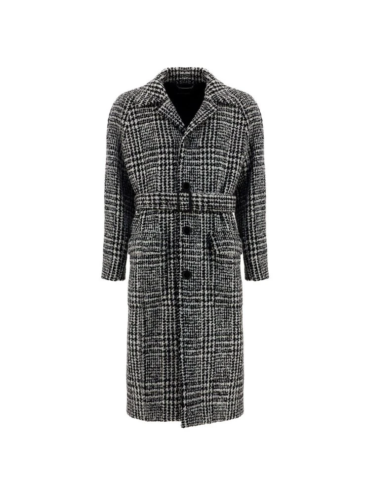 Dolce & Gabbana Checked Belted Coat - Multi 1 Dolce & Gabbana Checked Belted Coat - Multi