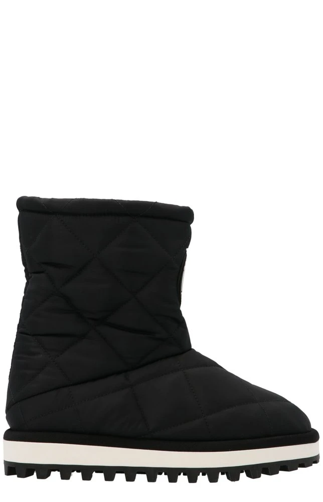 Dolce & Gabbana Logo Patched Padded Boots - Black 1 Dolce & Gabbana Logo Patched Padded Boots - Black
