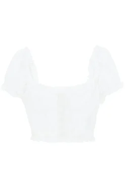( New Season ) Dolce & Gabbana Ruffled Cropped Top - White