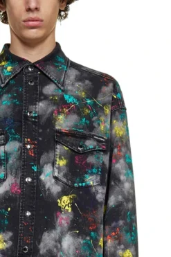 ( New Season ) Dolce & Gabbana Marbled Print Denim Shirt - Multi -Cheap Vestureo Store 3353cf6d3f2d69289ad238478adfe112