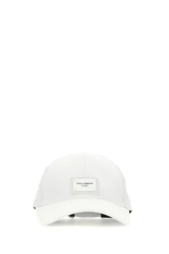 ( New Season ) Dolce & Gabbana Logo Patch Baseball Cap - White