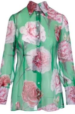 ( New Season ) Dolce & Gabbana Floral Print Long-Sleeved Shirt - Multi