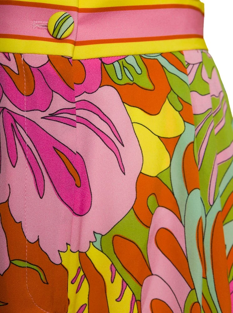 ( New Season ) Dolce & Gabbana Flora Print Cropped Culottes - Multi 3 ( New Season ) Dolce & Gabbana Flora Print Cropped Culottes - Multi - Image 3