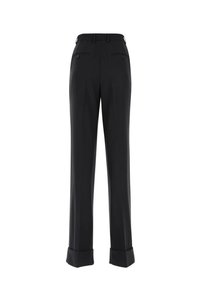 Dolce & Gabbana High-Waisted Wide Leg Pants - Black 2 Dolce & Gabbana High-Waisted Wide Leg Pants - Black - Image 2