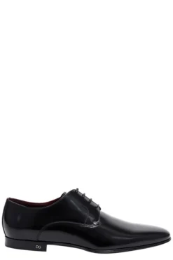 Dolce & Gabbana Pointed Toe Lace-Up Derby Shoes - Black