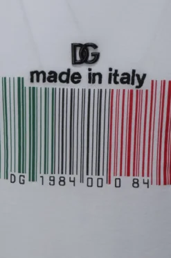 ( New Season ) Dolce & Gabbana Barcode Printed Crewneck T-Shirt - White -Cheap Vestureo Store 3521dbf7201b6c8e21acd7deb412db40