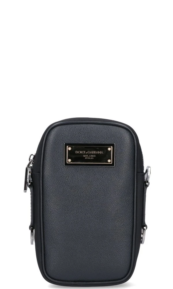 ( New Season ) Dolce & Gabbana Logo Plaque Crossbody Bag - Black 1 ( New Season ) Dolce & Gabbana Logo Plaque Crossbody Bag - Black