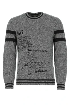 Dolce & Gabbana Logo Embroidered Sweater - Grey