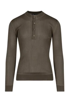 ( New Season ) Dolce & Gabbana Crewneck Ribbed Knit Top - Green