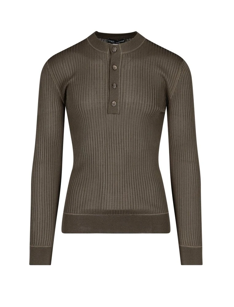 ( New Season ) Dolce & Gabbana Crewneck Ribbed Knit Top - Green 1 ( New Season ) Dolce & Gabbana Crewneck Ribbed Knit Top - Green