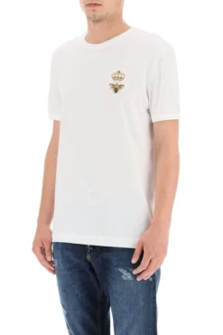 Dolce & Gabbana Logo Embroidered T-Shirt - White -Cheap Vestureo Store 37718c0b0b626dece0ed120148fbfdbb
