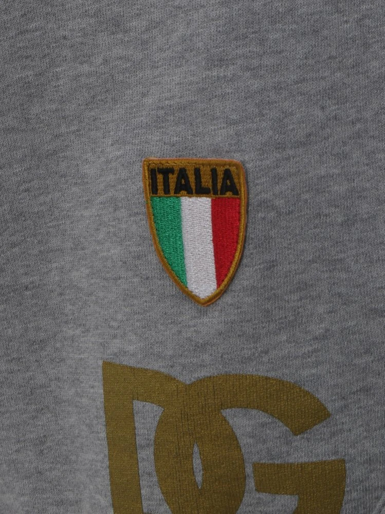 ( New Season ) Dolce & Gabbana Patch Embellished Jersey Shorts - Grey 3 ( New Season ) Dolce & Gabbana Patch Embellished Jersey Shorts - Grey - Image 3