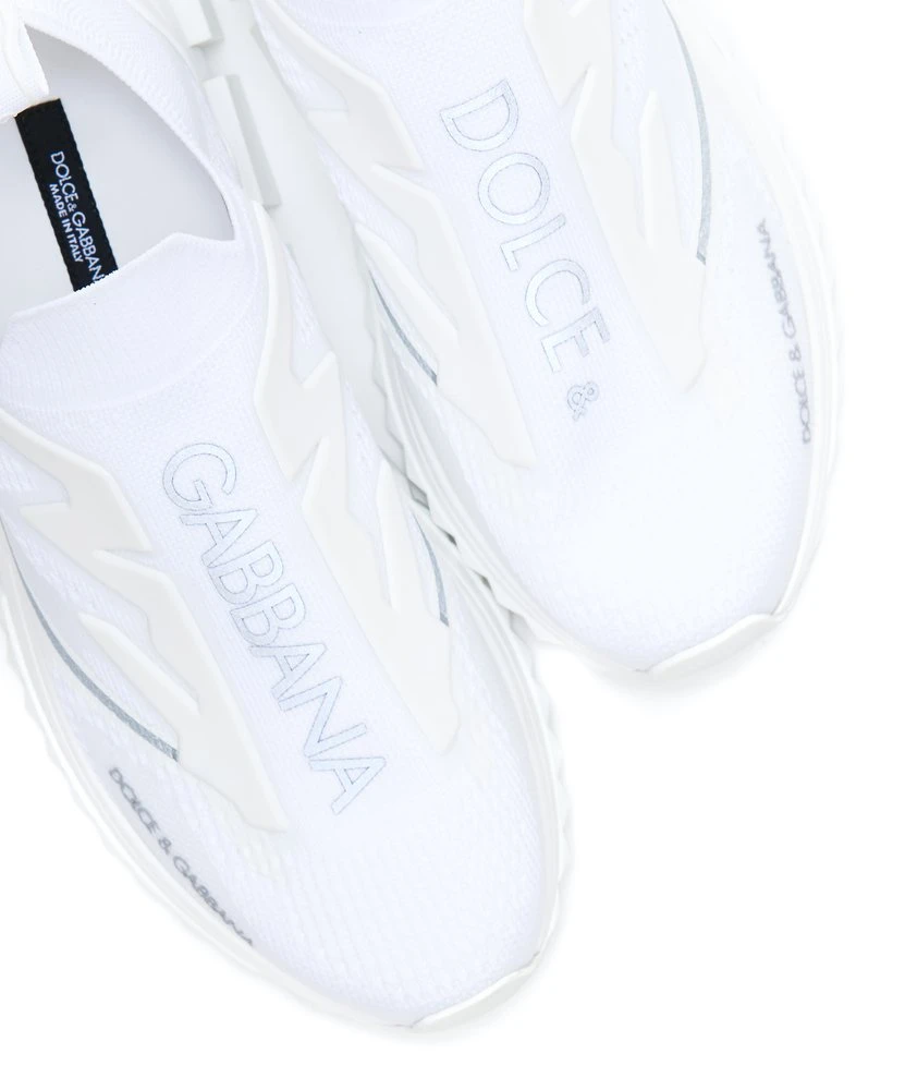 ( New Season ) Dolce & Gabbana Logo Printed Slip-On Sneakers - White 5 ( New Season ) Dolce & Gabbana Logo Printed Slip-On Sneakers - White - Image 5