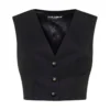 ( New Season ) Dolce & Gabbana Buttoned Crop Vest - Black
