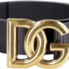 Dolce & Gabbana DG Logo Buckle Belt - Black