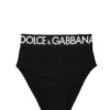 ( New Season ) Dolce & Gabbana High-Waisted Logo Waistband Briefs - Black