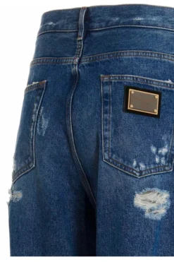 ( New Season ) Dolce & Gabbana Distressed Straight-Leg Jeans - Blue -Cheap Vestureo Store 39312bea49c4737b612d72497a07e672