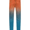 ( New Season ) Dolce & Gabbana Gradient Logo Patch Jeans - Orange