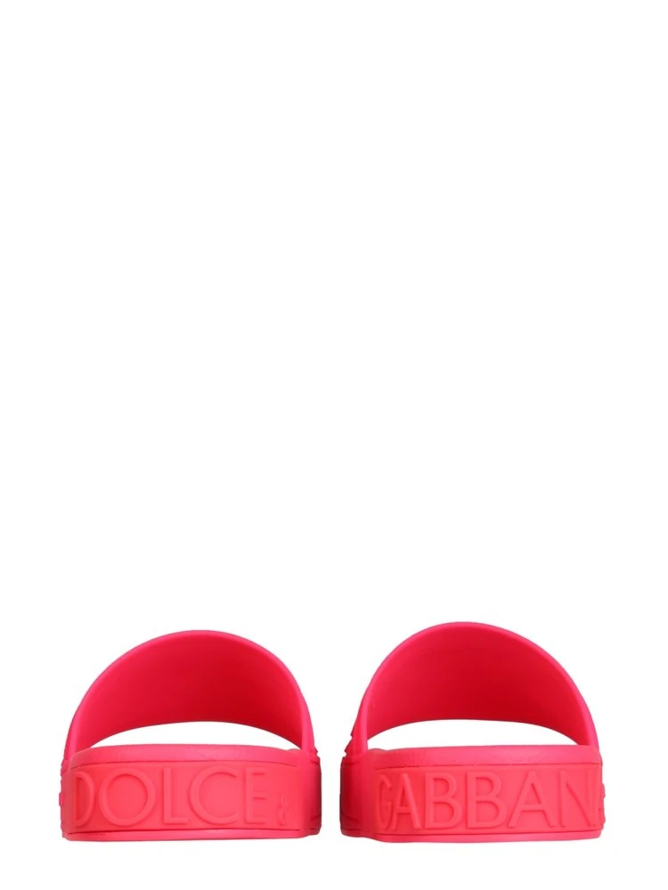 Dolce & Gabbana Monogram Embossed Slides - Pink 2 Dolce & Gabbana Monogram Embossed Slides - Pink - Image 2