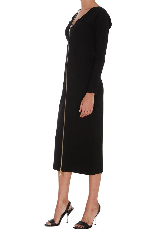 Dolce & Gabbana Zip-Up Midi Dress - Black 8 Dolce & Gabbana Zip-Up Midi Dress - Black - Image 8