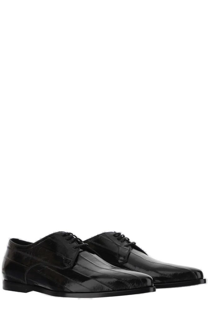 ( New Season ) Dolce & Gabbana Lace-Up Derby Shoes - Black 2 ( New Season ) Dolce & Gabbana Lace-Up Derby Shoes - Black - Image 2