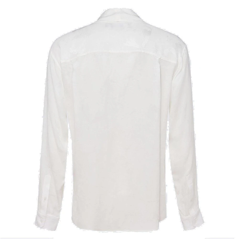 ( New Season ) Dolce & Gabbana Crossover V-Neck Long-Sleeved Shirt - White 2 ( New Season ) Dolce & Gabbana Crossover V-Neck Long-Sleeved Shirt - White - Image 2