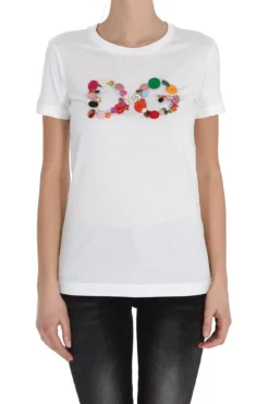 Dolce & Gabbana Embellished Logo T-Shirt - White