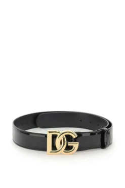 Dolce & Gabbana DG Logo Buckle Belt - Black