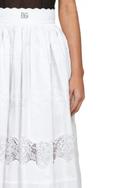 ( New Season ) Dolce & Gabbana Embroidered Midi Skirt - White -Cheap Vestureo Store 3aec5a7e584b35fb61a9648d694b9332