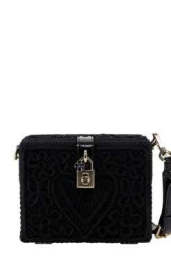 ( New Season ) Dolce & Gabbana Heart Motif Small Tote Bag - Black