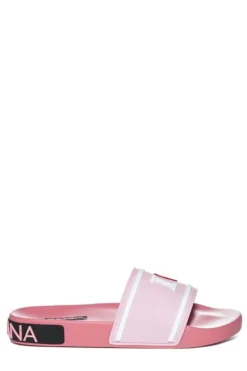 ( New Season ) Dolce & Gabbana I Love D&G Flat Sandals - Pink