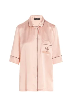 ( New Season ) Dolce & Gabbana Short-Sleeved Pyjama Shirt - Pink