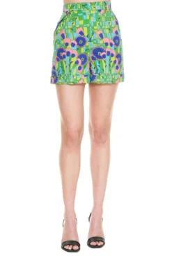 ( New Season ) Dolce & Gabbana 60s Printed Gabardine Shorts - Multi